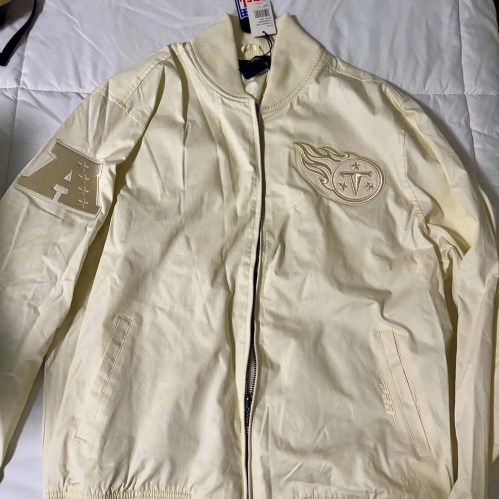 Cream Varsity Bomber Jacket NWT